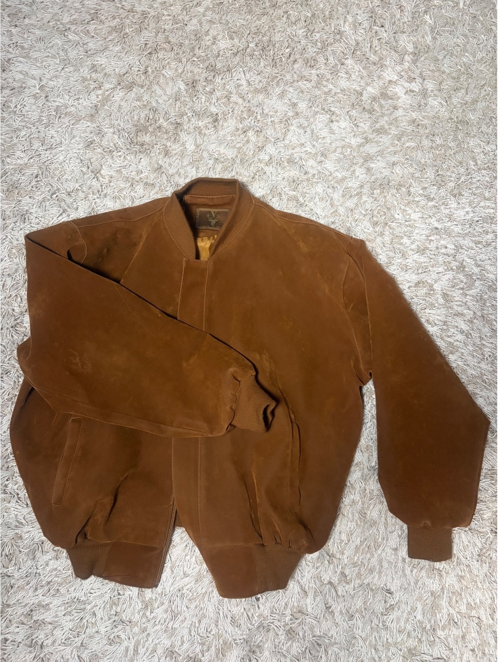 Vintage Vincent & Co Alta Moda Brown Suede Bomber Jacket